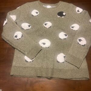 Charming Olive Sheep Pattern Sweater